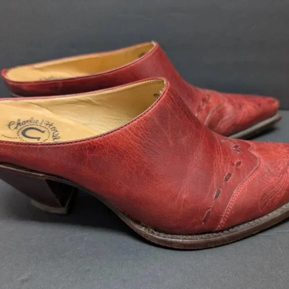 Lucchese Red Ankle Boots - Picture 3 of 9